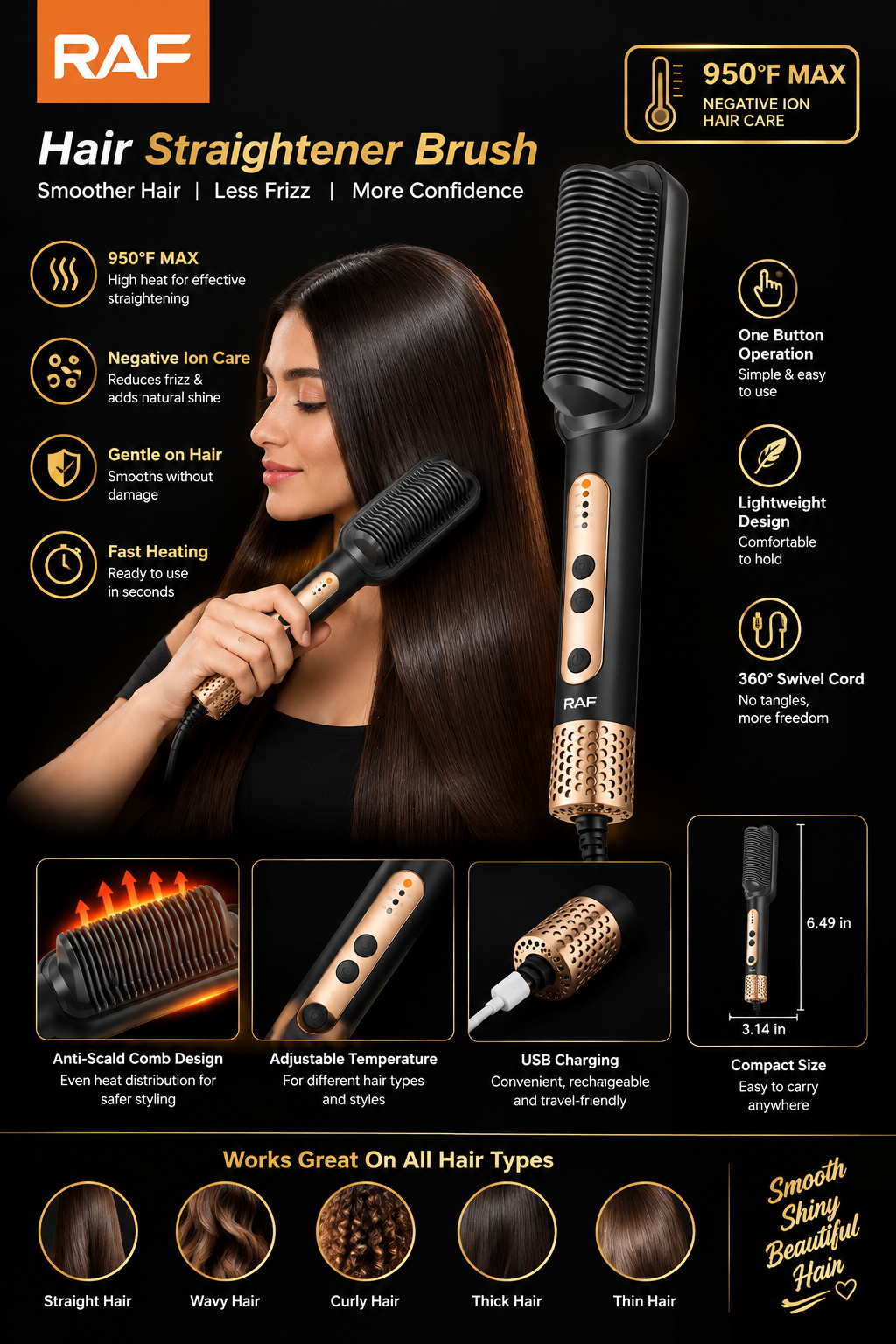 Hair Straightener Brush